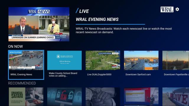 WRAL streaming TV apps